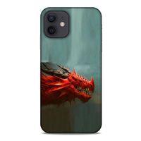 Apple iPhone 12 Kılıf Dragons (17) Tasarım Kılıf Siyah Boynuzlu Ejderha