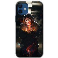 BeRa Aksesuar iPhone 12 Mini Kılıf Baskılı Kapak - V for Fire +Tam Kaplayan Mat Seramik