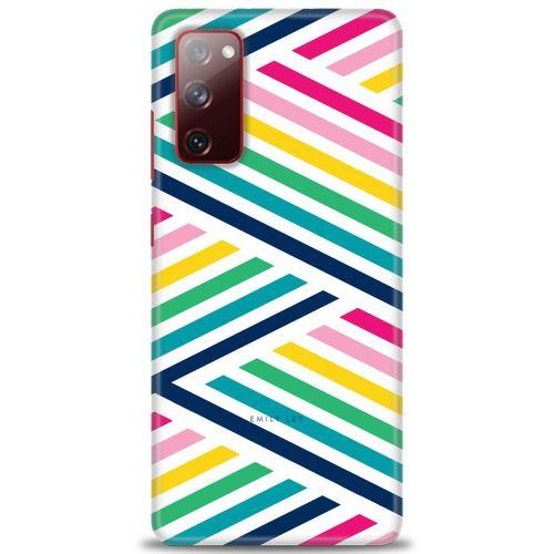 Samsung Galaxy S20 FE Kılıf HD Baskılı Kılıf - Renkli Çubuklar + Tam Ekran Koruyucu