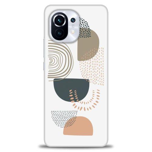Xiaomi Mi 11 Kılıf HD Baskılı Kılıf - Turuncu Yarım Daire + Tam Ekran Koruyucu