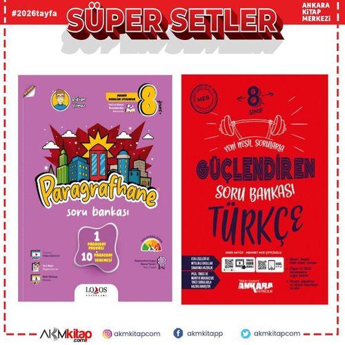 Lodos Yayınları 8. Sınıf Paragrafhane ve Ankara Yayıncılık Türkçe Soru Bankası Seti 2 Kitap
