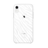iPhone XS Zebra Pattern Premium Şeffaf Silikon Kılıf Beyaz Baskılı
