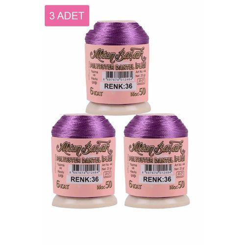 3 Adet Altınbaşak Oya ve Dantel İpi 20 gr - Royaleks - No: 036
