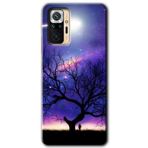 Redmi Note 10 Pro Kılıf HD Desen Baskılı Arka Kapak - Uzay Silüet + Kırılmaz Cam