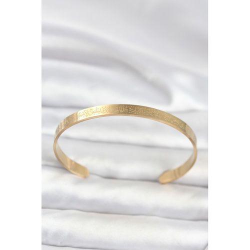 316L Çelik Gold Renk Ayetel Kürsi Yazılı Bileklik