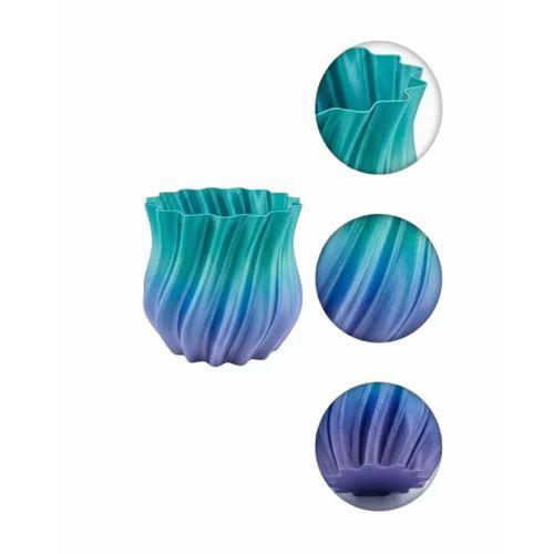 Mavi Degrade Kıvrımlı 3d Vazo Minimal Modern Ev Dekoru