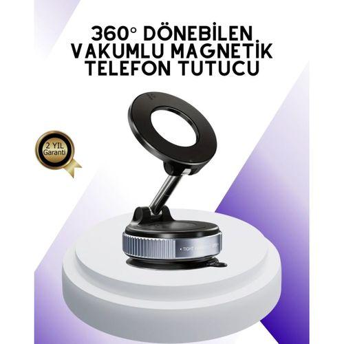 Manyetik Araç Telefon Tutucu 360 Derece Dönebilen Vakumlu Stand