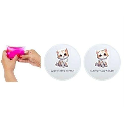 Sevimli Kedi Cep Sobası,El Isıtıcı,2 Adet Sıcak Su Torbası Pvc  9Cm