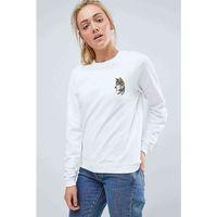 Watercolor Wolf Baskılı Beyaz Kadın Sweatshirt