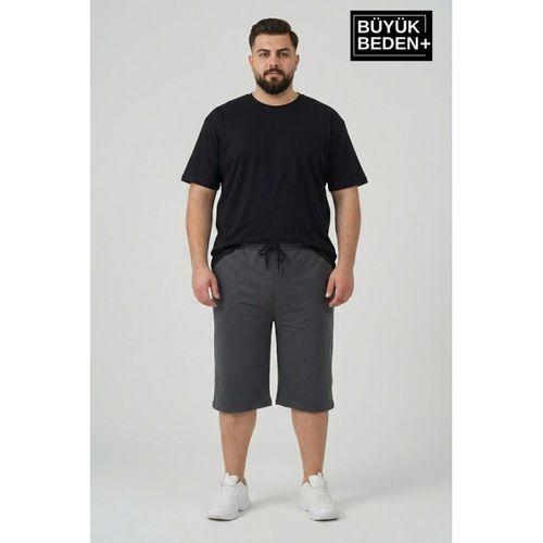 Büyük Beden Erkek 2’li Kapri Şort Rahat Kalıp Seti 3XL-6XL  SPR26BSR591+2
