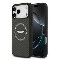 Apple iPhone 17 Pro Max Kılıf Aston Martin Orjinal Lisanslı M-safe Şarj Özellikli Karbon Fiber Kapak