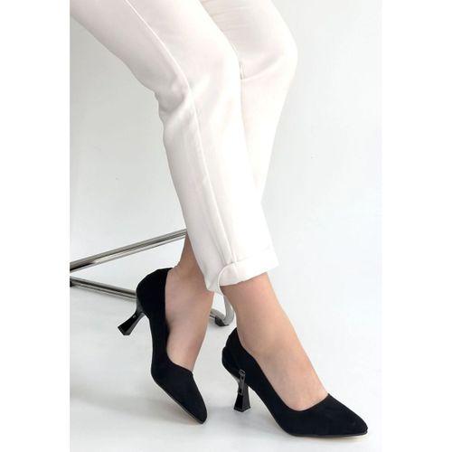 Jedi Siyah Süet Topuklu Ayakkabı