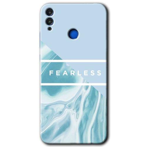 MRCİLETİSİM Honor 8c Kılıf HD Desen Baskılı Arka Kapak + Temperli Cam - Fearless