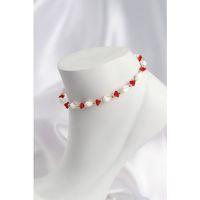 Doğal Deniz Kabuğu Model ve Kırmızı Kristal Taş Model Halhal