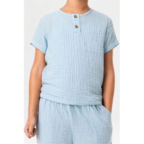 Kısa Kol Batı Yazlık Müslin Erkek Çocuk Tshirt Buz Mavi Bmv