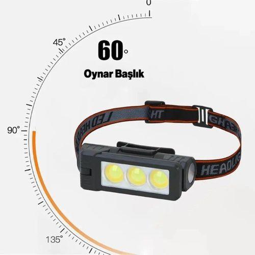 Gs-225 3 Led Usb Şarjlı Çok Fonksiyonlu Kafa Feneri