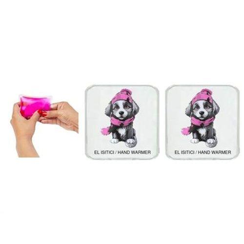 2 Adet Kırmızı Bereli Köpek Cep Sobası,El Isıtıcı,Sıcak Su Torbası Pvc 10X9,5Cm