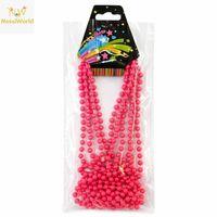 Neon Pembe Boncuk Kolye 80 cm – Retro 80’ler 90’lar Parti Aksesuarı