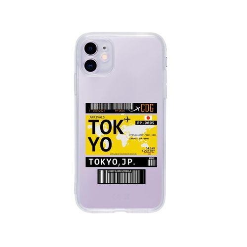 iPhone 11 Tokyo Bilet Tasarımlı Premium Şeffaf Silikon Kılıf