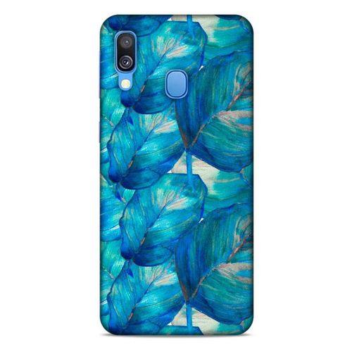 Samsung Galaxy A40 Uyumlu Kılıf Mavi Delisi (47) Crystal Flex Kılıf Yaprak
