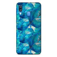 Samsung Galaxy A40 Uyumlu Kılıf Mavi Delisi (47) Crystal Flex Kılıf Yaprak