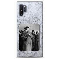 Samsung Galaxy Note 10 Plus Kılıf Atatürk (33) Hybrid Kılıf Beyaz Tüyler