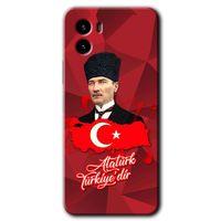 Vivo Y15s Kılıf HD Desen Baskılı Arka Kapak - Atatürkiye + Kırılmaz Cam