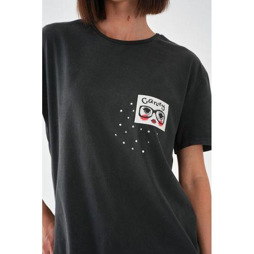 ALEXANDERGARDI Baskılı Antrasit Kadın T-shirt