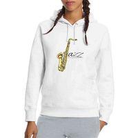 Only Jazz Baskılı Beyaz Kadın Kapşonlu Sweatshirt