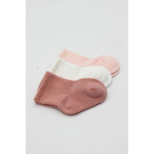 Cherry Girl 3'lü Penye Soket Çorap 10138 Pudra