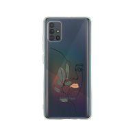 Samsung A71 Line Art Women Desenli Premium Şeffaf Silikon Kılıf