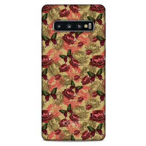 Samsung Galaxy S10 Kılıf Kelebek Etkisi (39) Liquid Crystal Kılıf Turuncu Yeşil