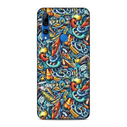 Huawei Y9 Prime 2019 Kılıf Deniz Sporlari Doodle Arka Kapak Silikon Koruma Full Koruyucu