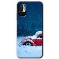 Poco M3 Pro Kılıf HD Desen Baskılı Arka Kapak + Temperli Cam - Karlı Vosvos