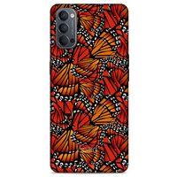 Oppo Reno 4 Kılıf Kelebek Etkisi (5) Koruma Kabı Beyaz Lacivert