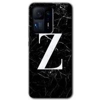 MRCİLETİSİM Xiaomi Mi Mix 4 Kılıf HD Desen Baskılı Arka Kapak+Temperli Cam - Siyah Mermer Desenli Z Harfi