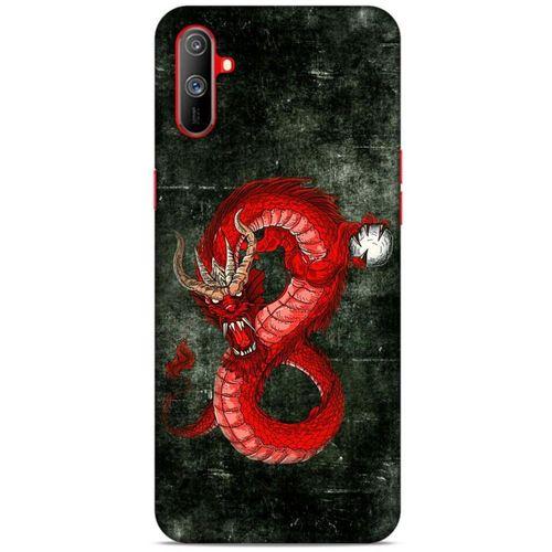Oppo Realme C3 Kılıf Dragons (23) Ultra Koruma Kılıfı Tatoo Kırmızı Ejderha