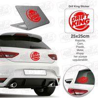 Drift King Burger Logo Kırmızı Sticker - Oto Araba Etiket, Aksesuar, Modifiyetuning