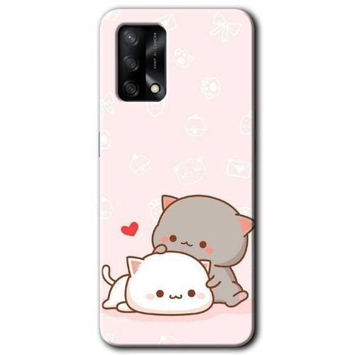 Oppo A74 HD Baskılı Kılıf + 9D Tam Ekran Koruyucu - Kedi Aşkı
