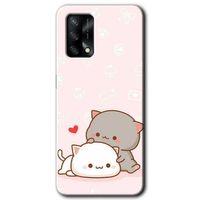 Oppo A74 HD Baskılı Kılıf + 9D Tam Ekran Koruyucu - Kedi Aşkı