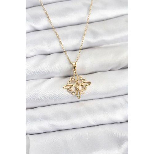 316L Çelik Zincir Gold Renk Sonsuzluk Model Zirkon Taşlı Kadın Kolye