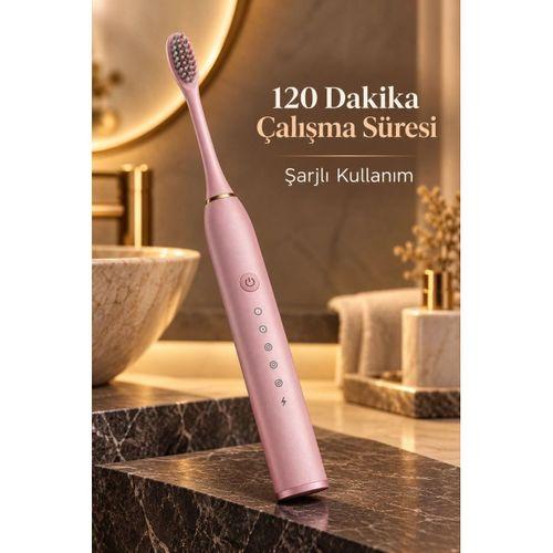 Pembe Şarjlı Diş Fırçası 500 Mah Bataryalı