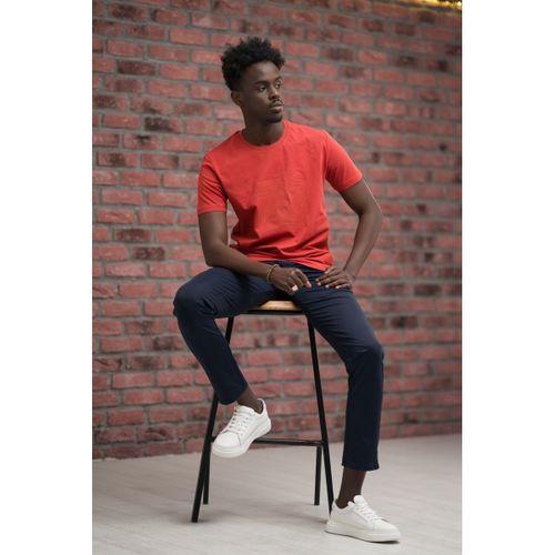 Slim Fit Pamuklu Önü Baskılı Sıfır Yaka T-Shirt
