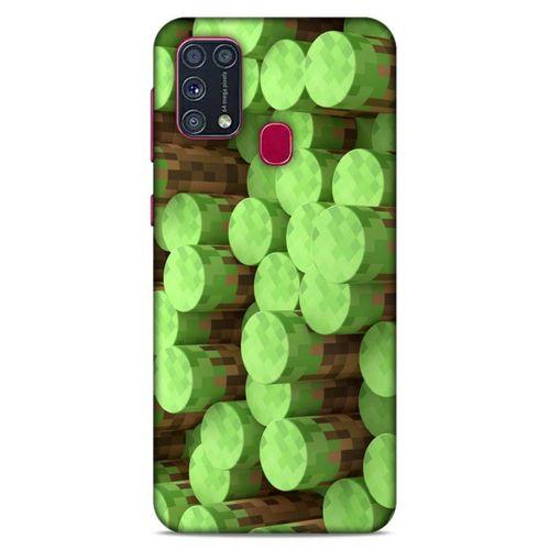 Lopard Samsung Galaxy M31 Uyumlu Kılıf PiXel (8) Baskılı Kılıf Yeşiller