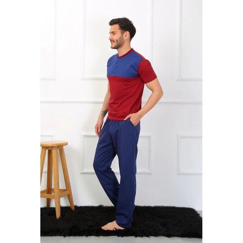 Erkek Penye 3'lü Parlamentmavi Parçalı Pijama Takımı