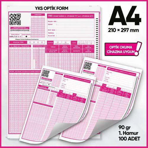 YKS-MSÜ Deneme Sınavları İçin 100 Adet (90 GR) Optik Form - Optik Okuma Uyumlu