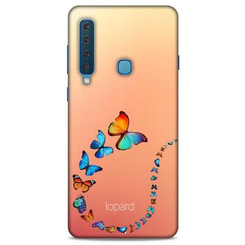 Samsung Galaxy A9 2018 Kılıf Kelebek Etkisi (47) Crystal Flex Kılıf Fuşya Sarı