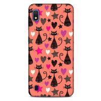 Lopard Samsung Galaxy A10 Uyumlu Kılıf Kediler (10) Full Koruma Kılıfı Kalpli Kedi