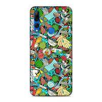 Huawei Y9 Prime 2019 Kılıf Covid 19 Doodle Arka Kapak Silikon Koruma Full Koruyucu
