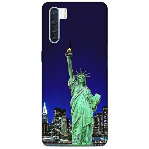 Oppo A91 Kılıf Dünya Mimarisi (23) Ultra Koruma Kılıfı Özgürlük Heykeli ABD